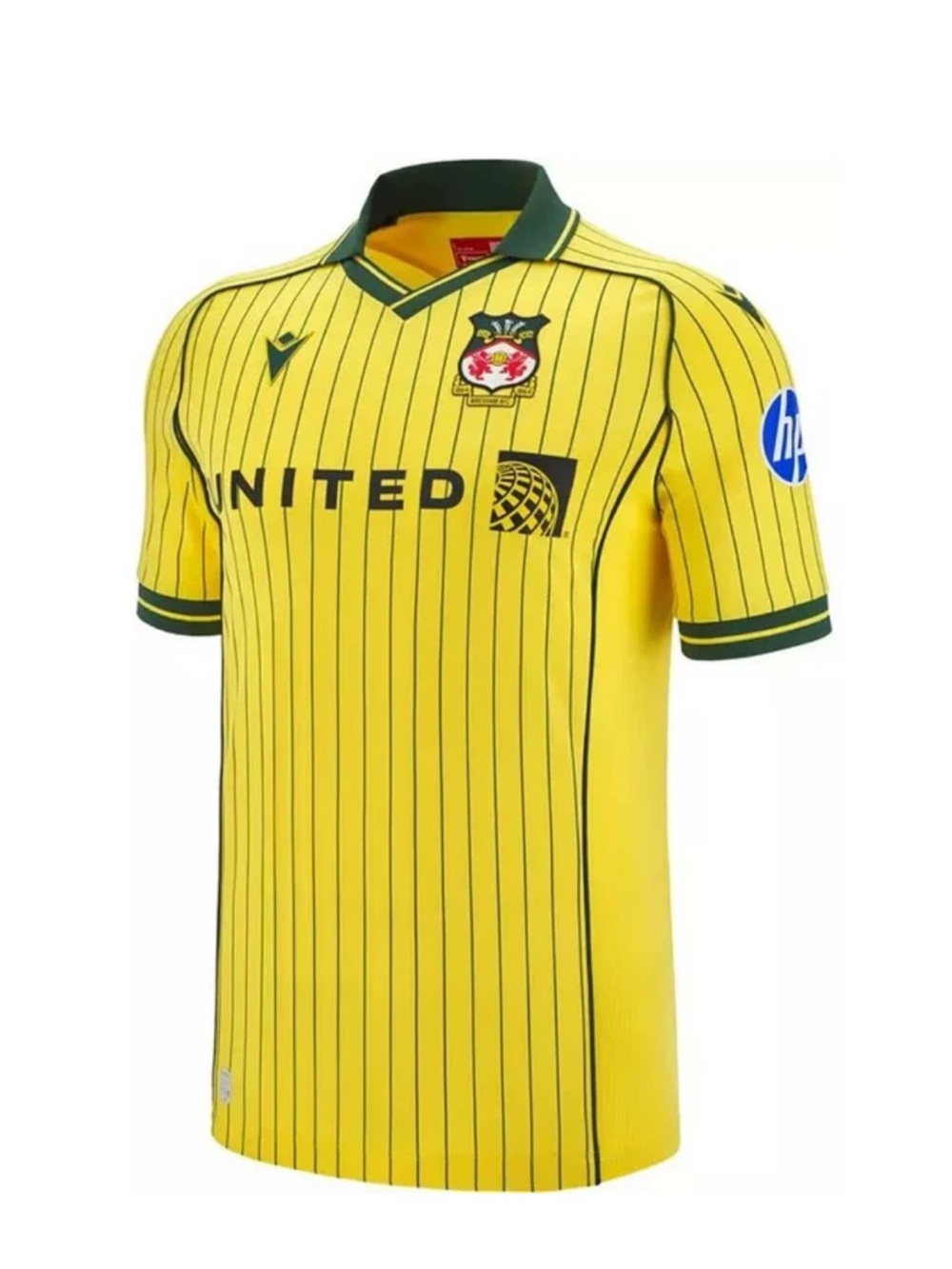 Wrexham AFC 2023 Yellow Pinstripe Home Shirt, Youth XS